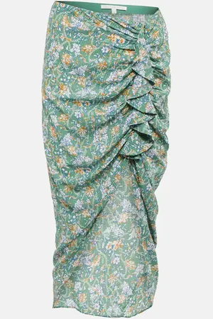 VERONICA BEARD Hazel floral asymmetric midi skirt