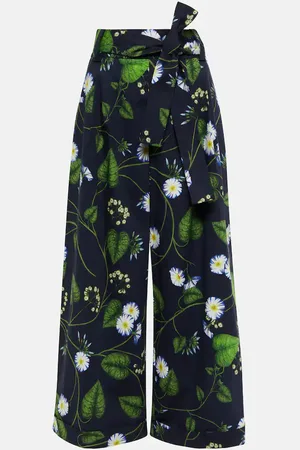Oscar de la Renta Floral cotton poplin culottes