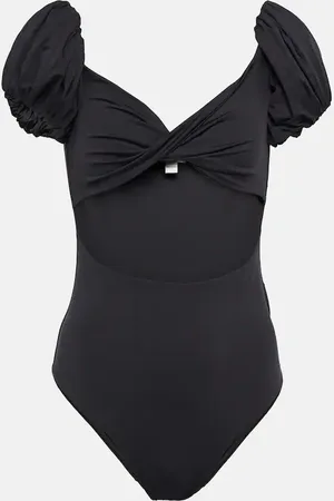 Giambattista Valli Puff-sleeve cutout swimsuit
