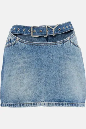 Y / PROJECT Cut-out denim miniskirt