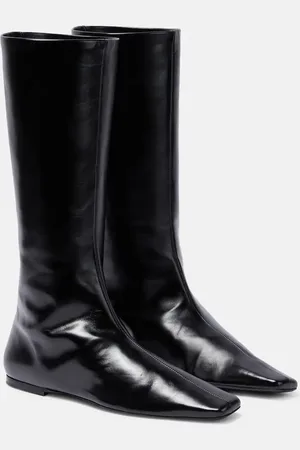 The Row Bette leather knee-high boots