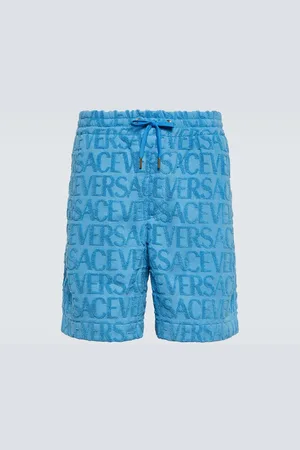 VERSACE Logo jacquard cotton shorts