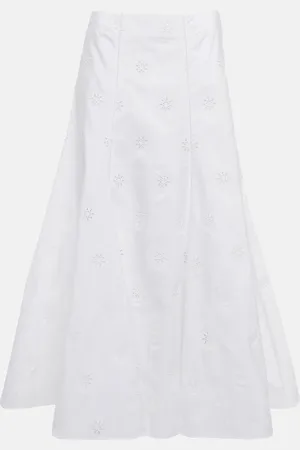 Chloé ChloÃ© Broderie anglaise cotton midi skirt