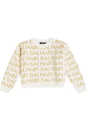 Balmain Logo intarsia wool-blend sweater