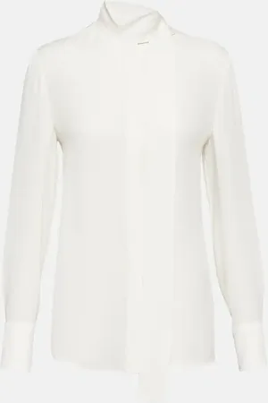 VALENTINO Bow-tie neck silk georgette blouse