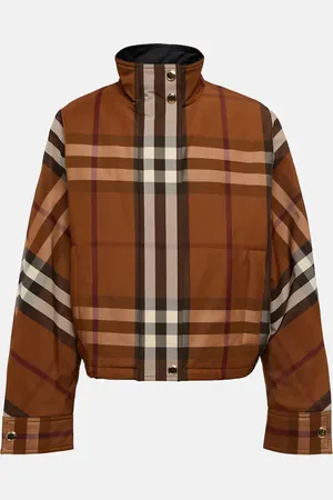 Burberry Checked funnel-neck jacket