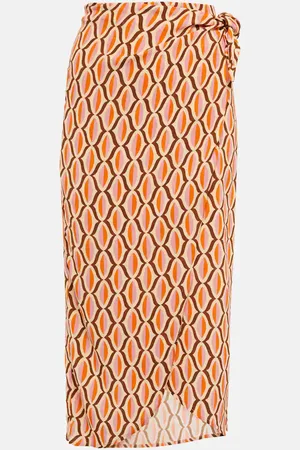 Velvet Alisha printed crÃªpe wrap skirt