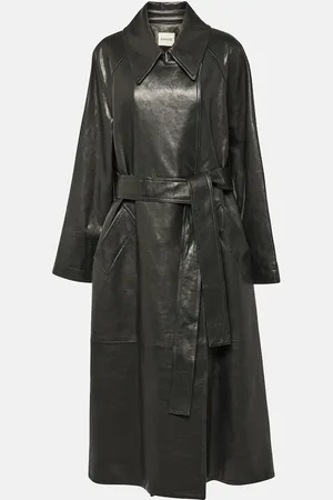 Khaite Minnie oversized leather trench coat