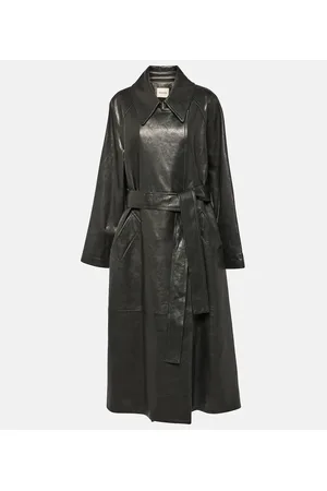 Khaite Minnie oversized leather trench coat