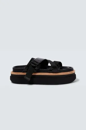SACAI Hybrid Belt leather platform sandals