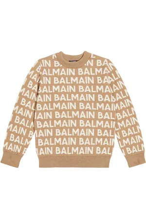 Balmain Logo intarsia wool-blend sweater