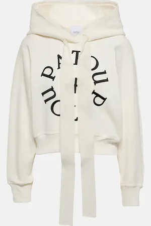 Patou Logo cropped cotton jersey hoodie