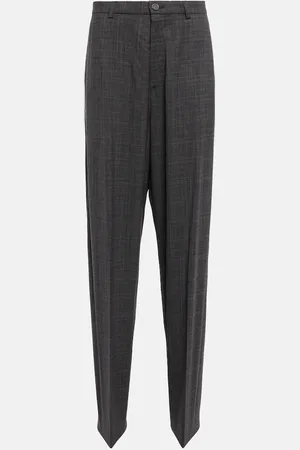 Balenciaga Knife checked wool-blend pantashoes