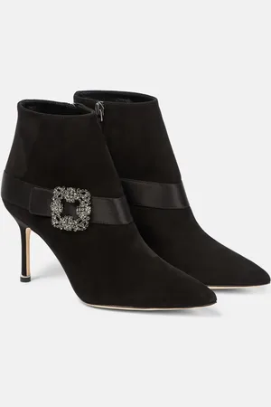 Manolo Blahnik Plinianu embellished suede ankle boots