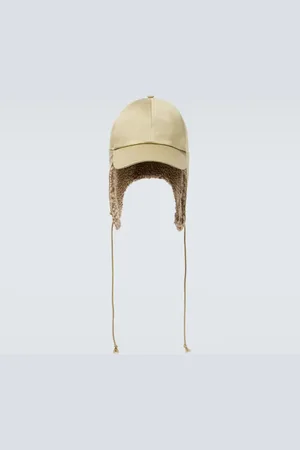 Burberry Faux-shearling trimmed cotton hat