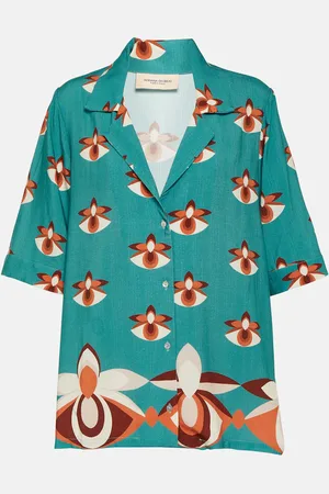 Adriana Degreas Vintage Orchid V-neck printed shirt