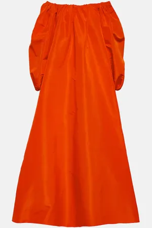 VALENTINO Puff-sleeve off-shoulder silk gown