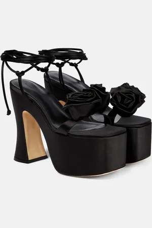 MAGDA BUTRYM AppliquÃ© satin platform sandals