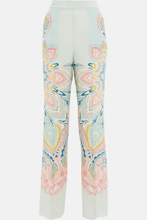 Etro Paisley high-rise silk pants