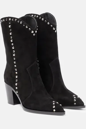 Gianvito Rossi Denver studded suede cowboy boots