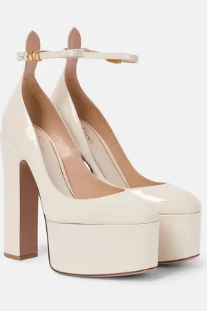 VALENTINO GARAVANI Tan-Go patent leather platform pumps