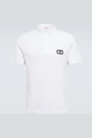 VALENTINO VLogo embroidered piquÃ© polo shirt