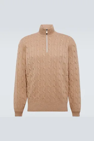 Brunello Cucinelli Cable-knit cashmere half-zip sweater