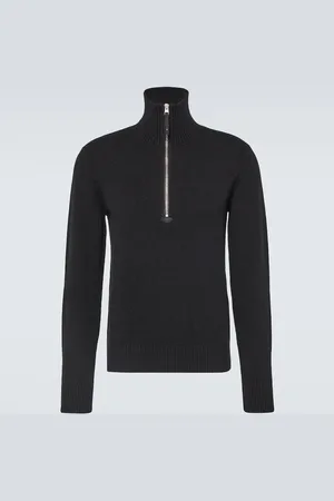 Tom Ford Wool and cashmere-blend half-zip sweater