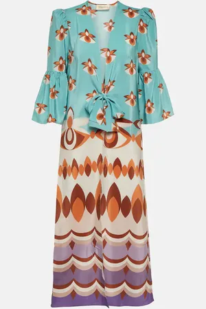 Adriana Degreas Vintage printed silk maxi dress