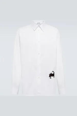 Loewe Embroidered cotton-blend shirt