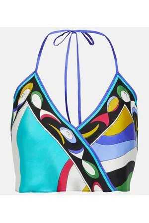 Puccini Pesci silk twill crop top