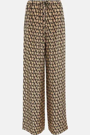 VALENTINO Toile Iconographe silk wide-leg pants