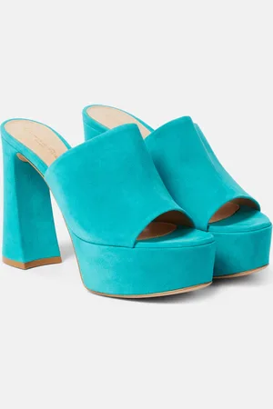 Gianvito Rossi Holly suede platform mules