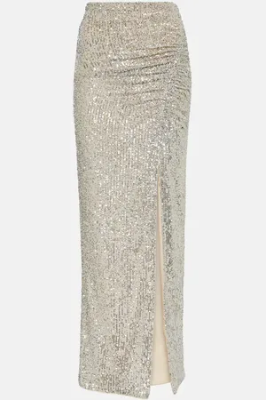 Self-Portrait Sequined high-rise maxi skirt