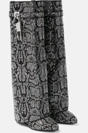 Givenchy Shark Lock snake-effect knee-high boots