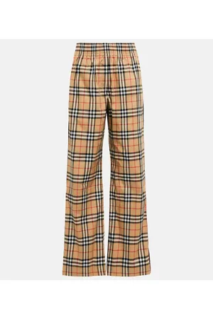 Burberry Vintage Check high-rise wide-leg sweatpants
