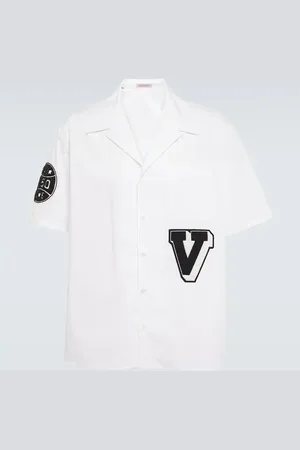 VALENTINO Embroidered cotton bowling shirt