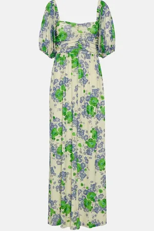 Ganni Floral mesh maxi dress