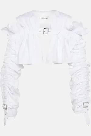 NOIR KEI NINOMIYA Ruched buckle-detail cotton top