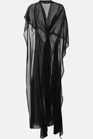 Balenciaga Gathered semi-sheer chiffon gown