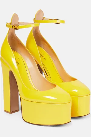 VALENTINO GARAVANI Tan-Go 155 patent leather platform pumps