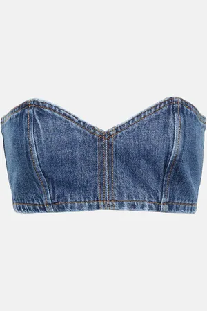 Monot MÃ´not Strapless denim crop top