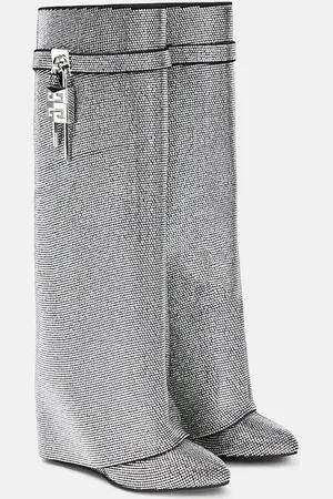 Givenchy Shark Lock Strass knee-high boots