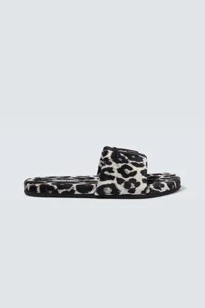 Tom Ford Harrison logo leopard-print slides