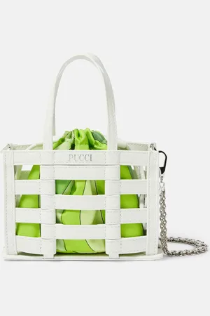 Puccini Cage Mini leather and silk tote bag