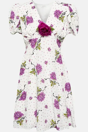 RODARTE Floral Applique silk minidress
