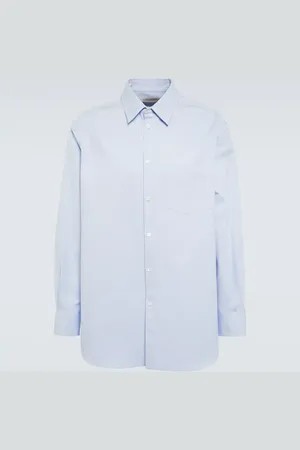 VALENTINO Logo cotton-blend Oxford shirt