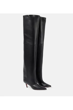 Amina Muaddi Fiona 60 leather over-the-knee boots