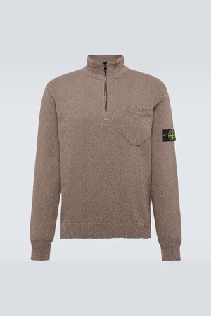 Stone Island Compass cotton and linen half-zip sweater