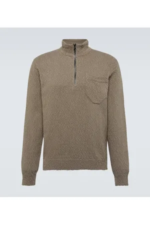 Stone Island Compass cotton and linen half-zip sweater
